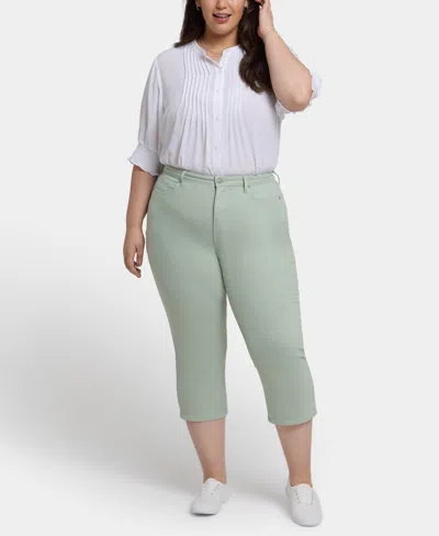 Nydj Joni High Rise Relaxed Capri Jeans In Green