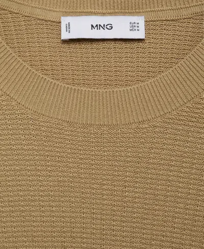 Mango Men's Cotton Knitted T-shirt In Brown