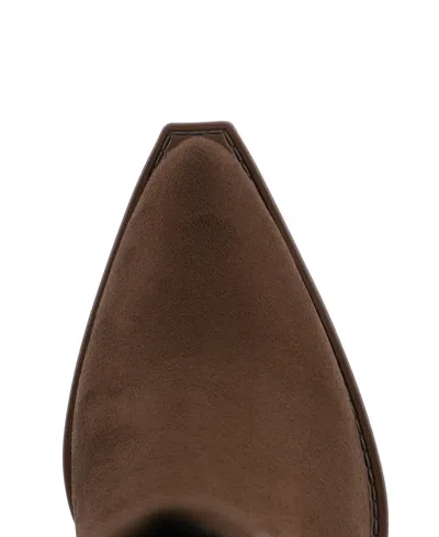 Mia Women's Morgann Pointed Toe Studded Western Boots In Brown