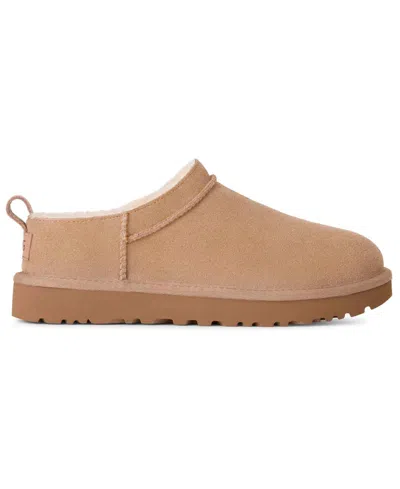 Ugg Low-profile Classic Micro Suede Flats In Brown