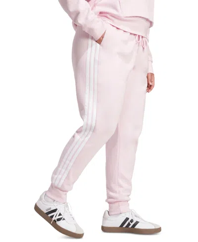 Adidas Originals Adidas 3-stripes Fleece Sweatpants In Pink