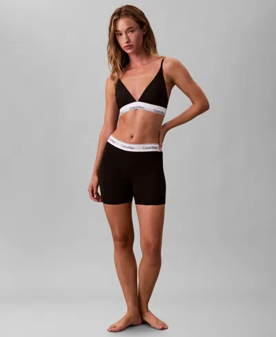 Calvin Klein Modern Cotton Blend Boxer Brief In Black