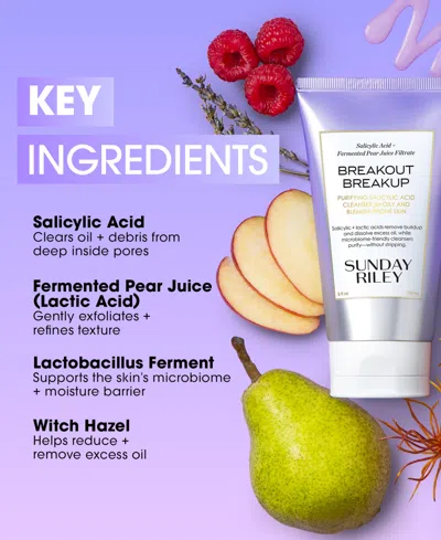 Sunday Riley Breakout Breakup Purifying Salicylic Acid Cleanser For Oily & Blemish-prone Skin, 5 Oz. In Transparent