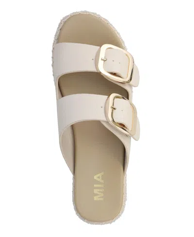 Mia Women's Shai Double Buckle Slip-on Slide Sandals In Brown