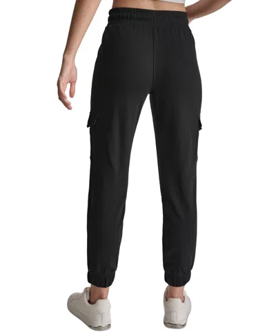 Dkny Sport Women's Studded-logo Cargo Joggers In Black