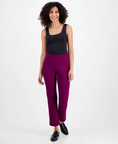 Jm Collection Petite Pull-on Ponte-knit Pants, Created For Macy's In Purple