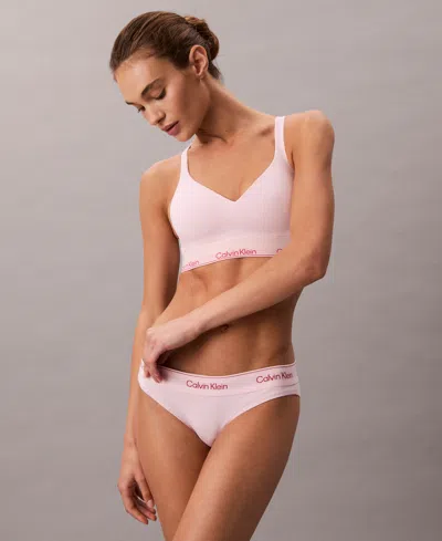 Calvin Klein Icon Cotton Modal Tanga Thong In Pink