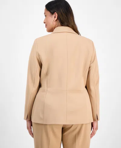 Kasper Plus Size Single-button Blazer In Neutral