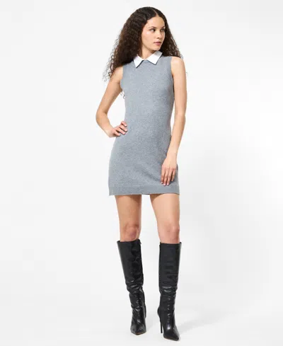 French Connection Vhari Sleeveless Mini Sweater Dress In Gray