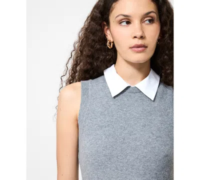 French Connection Vhari Sleeveless Mini Sweater Dress In Gray