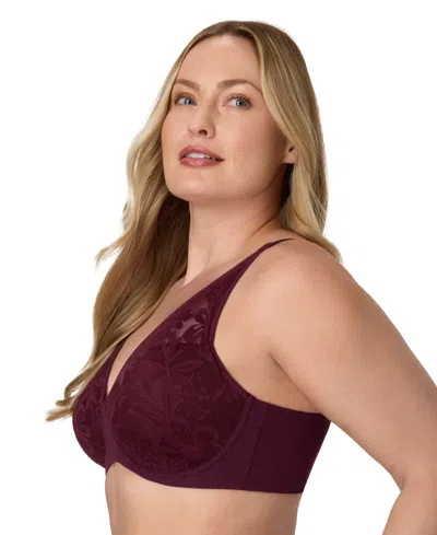 Bali Breathe Cotton Modal Wireless T-shirt Bra Df7594 In Burgundy