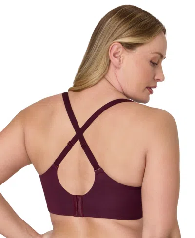 Bali Breathe Cotton Modal Wireless T-shirt Bra Df7594 In Burgundy