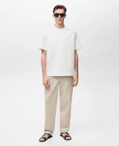 Mango Men's Regular-fit Textured T-shirt In White