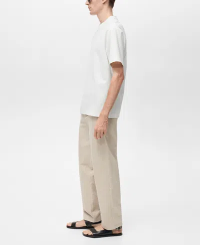 Mango Men's Regular-fit Textured T-shirt In White