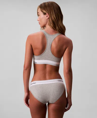 Calvin Klein Icon Cotton Modal Unlined Bralette In Gray