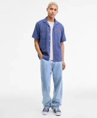 Sun + Stone Sun Stone Mens Camp Joss Regular Fit Embroidered Button Down Shirt Inside Out Regular Fit T Shirt Mo In Brown