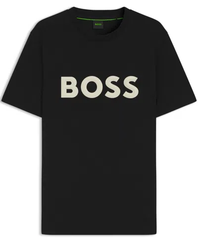 Hugo Boss Boss Tiburt 354 Logo Print T Shirt In Black