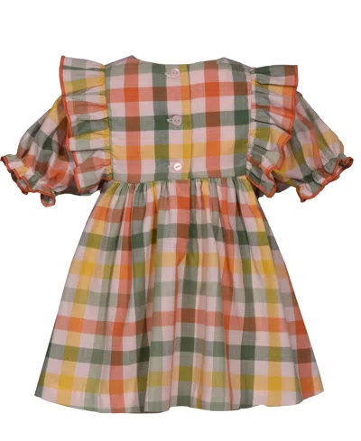 Bonnie Baby Baby Girls Plaid Pumpkin Smocked Dress In Multi