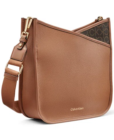 Calvin Klein Lyla Signature-blocked Adjustable Crossbody With Web Strap