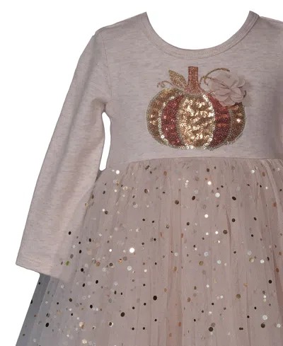Bonnie Baby Baby Girls 2-piece Top And Leggings Sequin Pumpkin Set In Brown