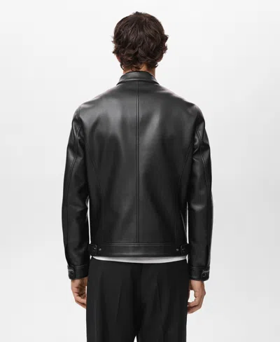 Mango Men's Zip-up Leather-effect Jacket In Black