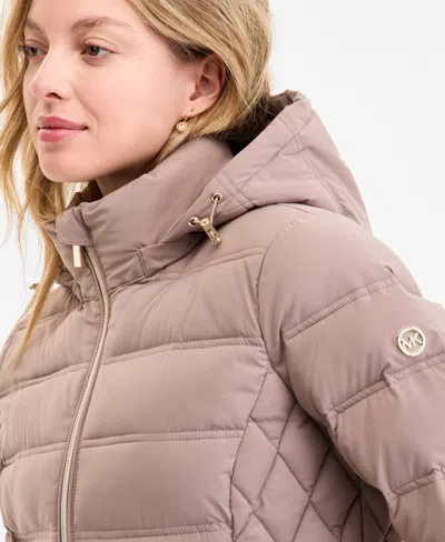 Michael Kors Michael  Women's Hooded Packable Puffer Coat, Exclusively At Macy's In Pink