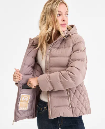 Michael Kors Michael  Women's Hooded Packable Puffer Coat, Exclusively At Macy's In Pink
