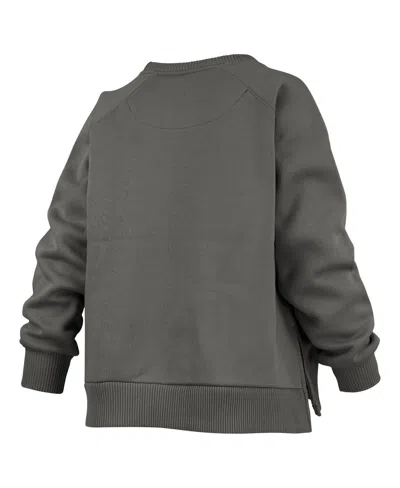 Pressbox Women's Charcoal Michigan State Spartans Pocketed Raglan Pullover Sweatshirt In Gray