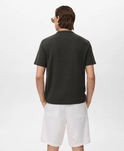 Mango Men's Fine-knit T-shirt In Black