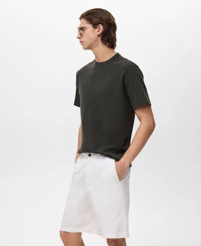 Mango Men's Fine-knit T-shirt In Black