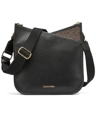 Calvin Klein Lyla Signature-blocked Adjustable Crossbody With Web Strap