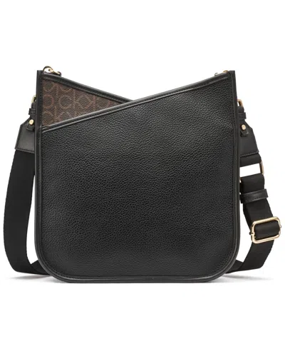 Calvin Klein Lyla Signature-blocked Adjustable Crossbody With Web Strap