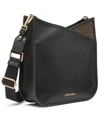 Calvin Klein Lyla Signature-blocked Adjustable Crossbody With Web Strap