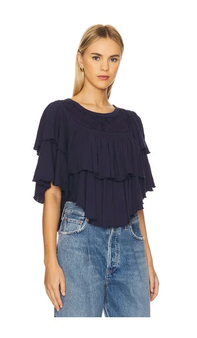 Free People Rose Party Tee In Peacoat In Blue