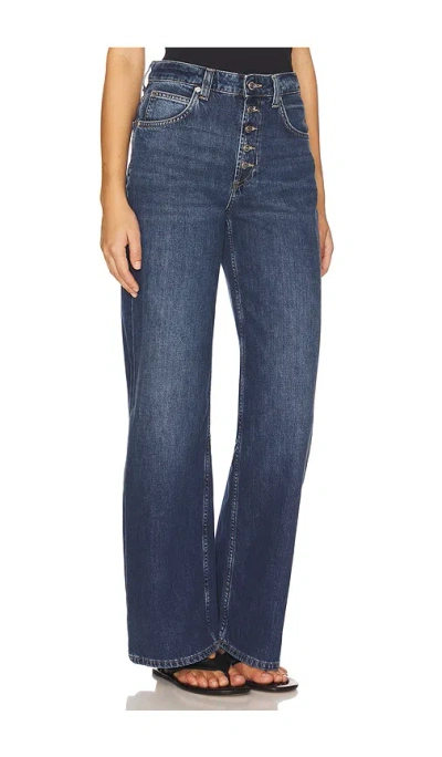Free People Nia Wide-leg Boyfriend Denim Jeans In Blue