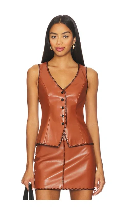 Amanda Uprichard Ginger Streetwear Vest In Chestnut In Brown