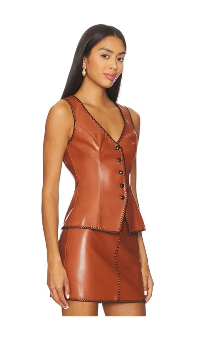 Amanda Uprichard Ginger Streetwear Vest In Chestnut In Brown