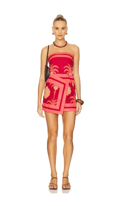 Johanna Ortiz Raiz Ritual Strapless Mini Dress In Multi