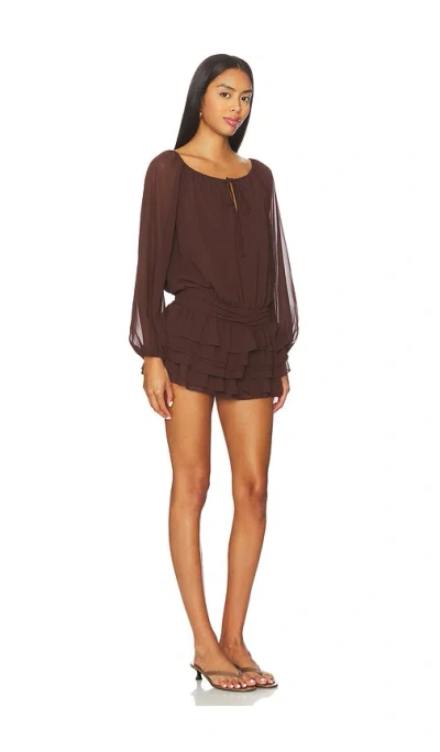Amanda Uprichard Dallas Skort Romper Cocoa In Brown