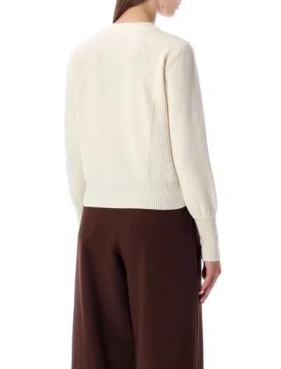 Sessun Cropped Jumper In Stocking Stitch Knit In Neutral