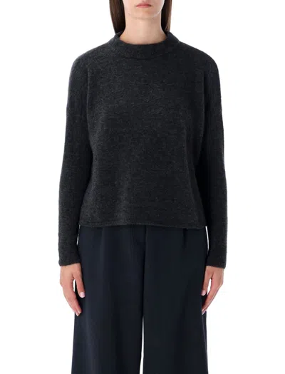 Sessun Charcoal Wool Knit Sweater With Relaxed Fit In Black