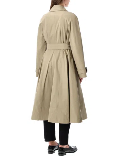 Burberry Cotton Trench Coat Adjustable Waistband In Gray