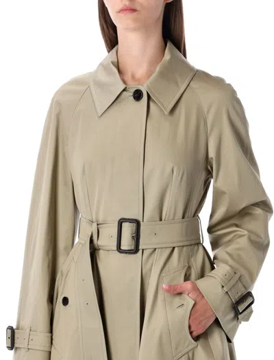 Burberry Cotton Trench Coat Adjustable Waistband In Gray