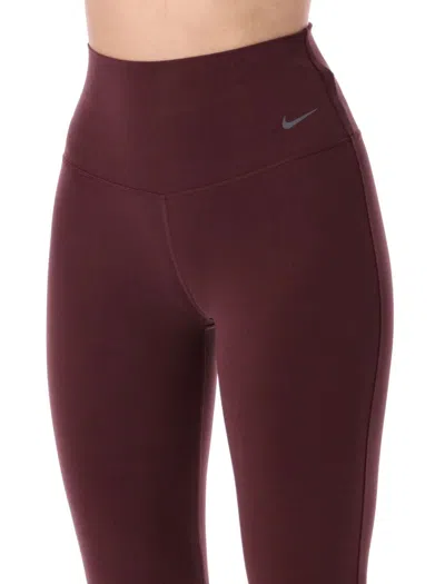 Nike Zenvy High-waisted Flared Leggings In Burgundy