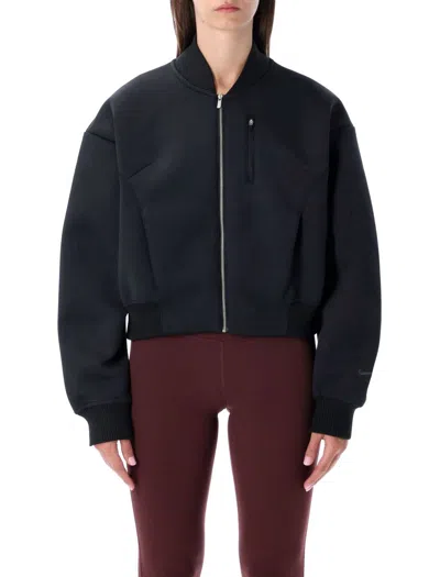 Nike Oversized Scuba Fleece Bomber Jacket In Black
