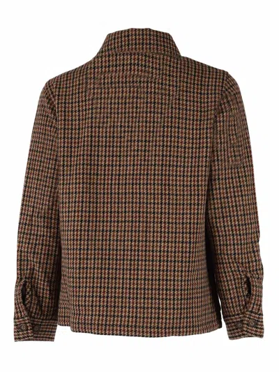 Sebago Houndstooth Button-fastening Jacket In Brown