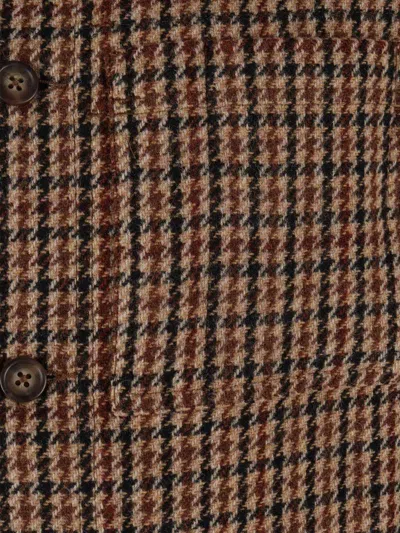 Sebago Houndstooth Button-fastening Jacket In Brown