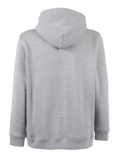 Dondup Light Grey Cotton Hoodie With Adjustable Drawstring In Gray