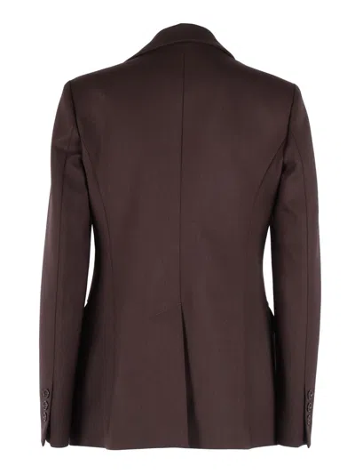 P.a.r.o.s.h Tailored Blazer With Structured Shoulders In Brown