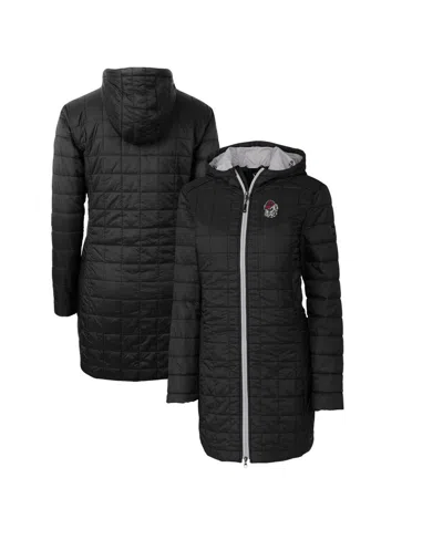 Cutter & Buck Women's Black Georgia Bulldogs Rainier Primaloft Eco Hooded Long Coat In Black